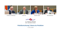 Mitglieder des Präsidiums des Oberrheinrats: Christian von Wartburg, Josha Frey, Claudine Ganter, Theo Kautzmann